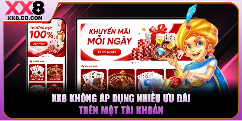 XX8 không áp dụng nhiều ưu đãi trên một tài khoản 